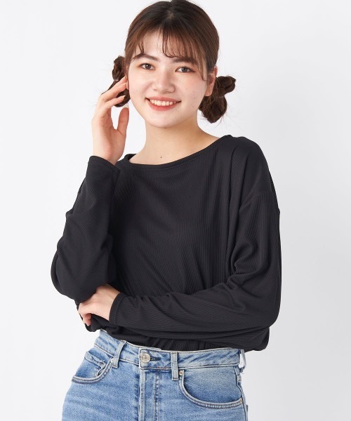 Ocean Pacific(オーシャンパシフィック)の「【OP:オーピー】レディースドルマンTシャツ 水陸両用 UVカット 耐塩素 ストレッチ(Tシャツ/カットソー・レディース・イエロー/ブルー/ブラック/カーキ・MEDIUM/LARGE/X-LARGE)」の2枚目の写真