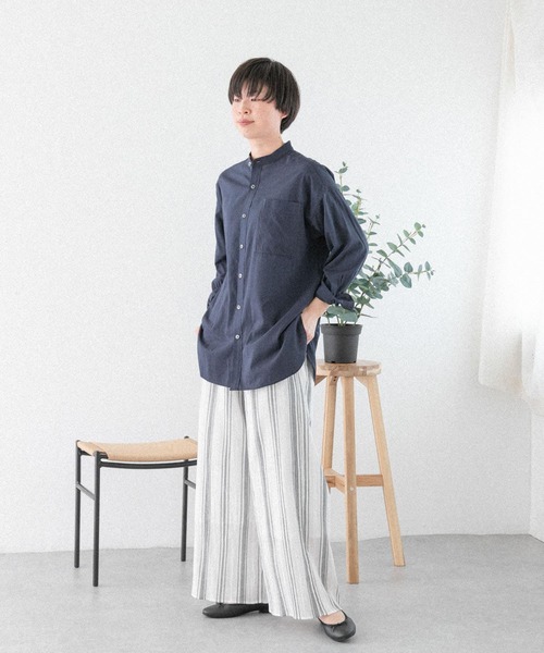 FORK&SPOON(フォークアンドスプーン)の「FORK&SPOON コットンドビーストライプパンツ(その他パンツ・レディース・チャコールグレー/ホワイト・2/1)」の9枚目の写真