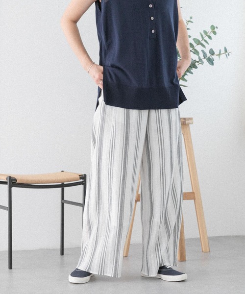 FORK&SPOON(フォークアンドスプーン)の「FORK&SPOON コットンドビーストライプパンツ(その他パンツ・レディース・チャコールグレー/ホワイト・2/1)」の12枚目の写真
