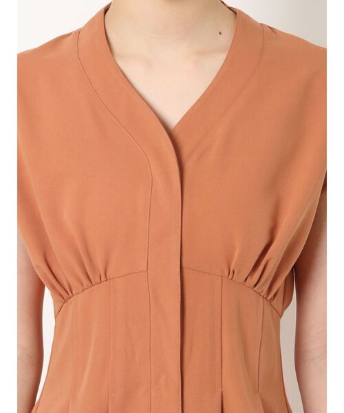 RESEXXY（リゼクシー）の「ノーカラーコルセットシャツワンピース（シャツワンピース・レディース・オレンジ/ホワイト/ブラック・FREE）」の10枚目の写真