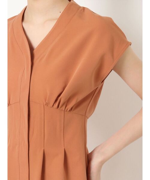RESEXXY（リゼクシー）の「ノーカラーコルセットシャツワンピース（シャツワンピース・レディース・オレンジ/ホワイト/ブラック・FREE）」の11枚目の写真