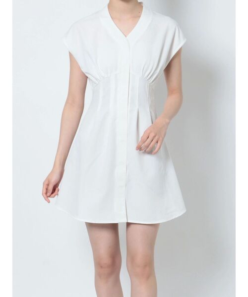 RESEXXY（リゼクシー）の「ノーカラーコルセットシャツワンピース（シャツワンピース・レディース・オレンジ/ホワイト/ブラック・FREE）」の17枚目の写真