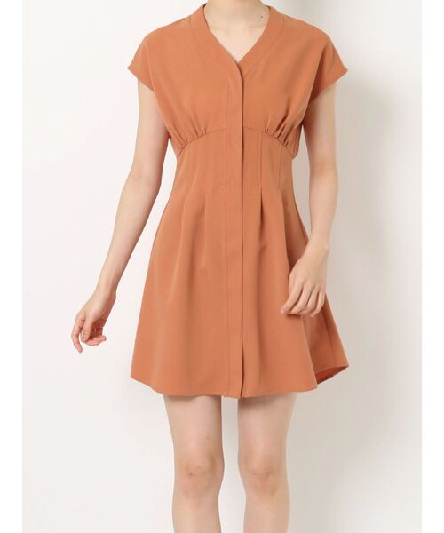 RESEXXY（リゼクシー）の「ノーカラーコルセットシャツワンピース（シャツワンピース・レディース・オレンジ/ホワイト/ブラック・FREE）」の19枚目の写真