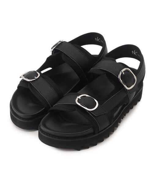 tk.TAKEO KIKUCHI(ティーケータケオキクチ)の「◆シャークソールサンダル(サンダル・メンズ・ブラック・65/55/75)」の2枚目の写真
