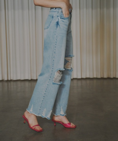GAB GAB(ガブガブ)の「クラッシュデニムパンツ(デニムパンツ・レディース・グレー/ブルー/ピンク・SMALL/MEDIUM/LARGE)」の19枚目の写真