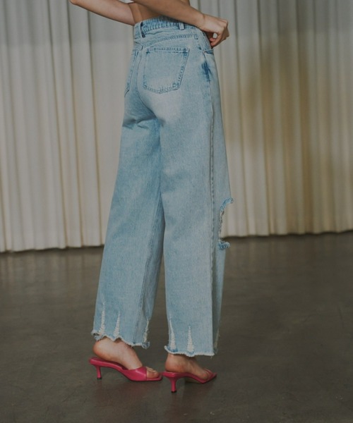 GAB GAB(ガブガブ)の「クラッシュデニムパンツ(デニムパンツ・レディース・グレー/ブルー/ピンク・SMALL/MEDIUM/LARGE)」の22枚目の写真