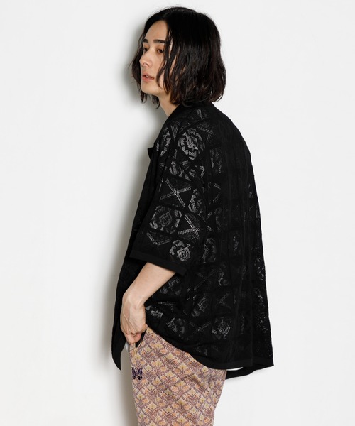 AMERICAN RAG CIE(アメリカンラグシー)の「透かし編みニットシャツ(ニット/セーター・メンズ・ブラック/ベージュ・M/L)」の13枚目の写真