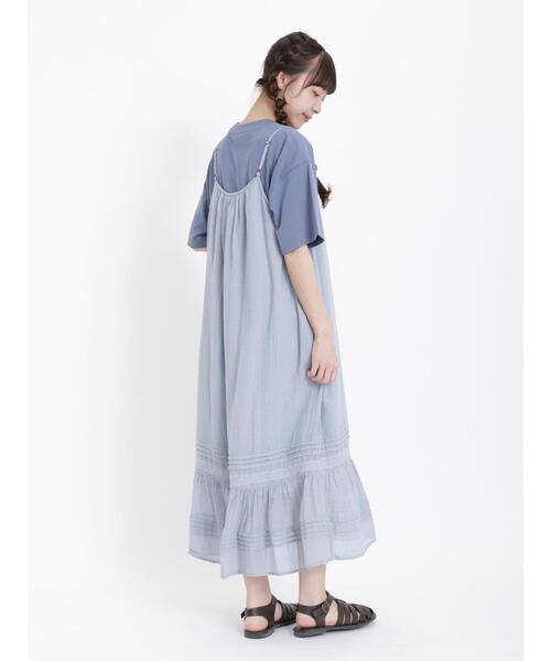 Samansa Mos2（サマンサ モスモス）の「メッシュ柄キャミワンピース（ワンピース・レディース・キナリ/サックスブルー/ブラック/オフホワイト・F）」の9枚目の写真