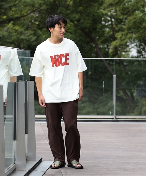 B:MING by BEAMS（ビーミングバイビームス）の「B:MING by BEAMS / NICE ロゴプリント Tシャツ（Tシャツ/カットソー・メンズ・チャコールグレー/ホワイト系その他5/サックスブルー・SMALL/MEDIUM/LARGE/X-LARGE）」の5枚目の写真