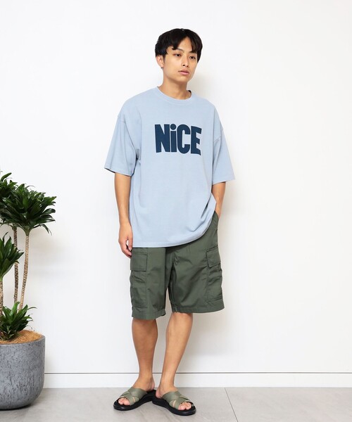 B:MING by BEAMS（ビーミングバイビームス）の「B:MING by BEAMS / NICE ロゴプリント Tシャツ（Tシャツ/カットソー・メンズ・チャコールグレー/ホワイト系その他5/サックスブルー・SMALL/MEDIUM/LARGE/X-LARGE）」の8枚目の写真