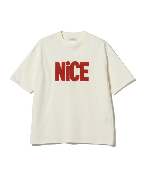B:MING by BEAMS（ビーミングバイビームス）の「B:MING by BEAMS / NICE ロゴプリント Tシャツ（Tシャツ/カットソー・メンズ・チャコールグレー/ホワイト系その他5/サックスブルー・SMALL/MEDIUM/LARGE/X-LARGE）」の13枚目の写真