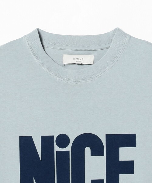 B:MING by BEAMS（ビーミングバイビームス）の「B:MING by BEAMS / NICE ロゴプリント Tシャツ（Tシャツ/カットソー・メンズ・チャコールグレー/ホワイト系その他5/サックスブルー・SMALL/MEDIUM/LARGE/X-LARGE）」の18枚目の写真