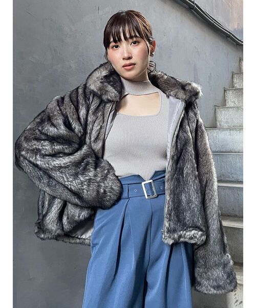 MURUA（ムルーア）の「アシメオープンニット（ニット/セーター・レディース・ベージュ/ブラック/ブルー・FREE）」の19枚目の写真