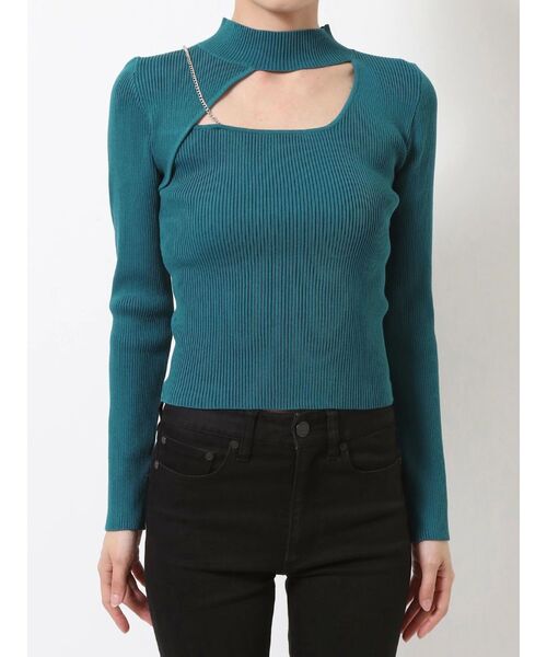 MURUA（ムルーア）の「アシメオープンニット（ニット/セーター・レディース・ベージュ/ブラック/ブルー・FREE）」の15枚目の写真