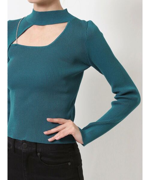 MURUA（ムルーア）の「アシメオープンニット（ニット/セーター・レディース・ベージュ/ブラック/ブルー・FREE）」の11枚目の写真