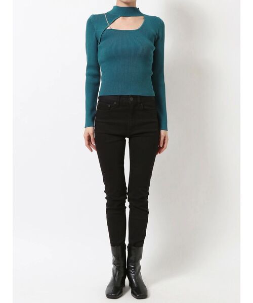 MURUA（ムルーア）の「アシメオープンニット（ニット/セーター・レディース・ベージュ/ブラック/ブルー・FREE）」の8枚目の写真