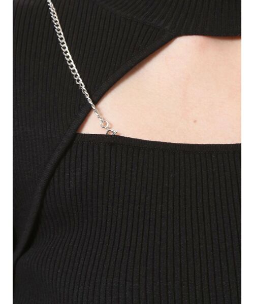 MURUA（ムルーア）の「アシメオープンニット（ニット/セーター・レディース・ベージュ/ブラック/ブルー・FREE）」の7枚目の写真