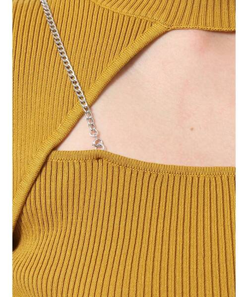 MURUA（ムルーア）の「アシメオープンニット（ニット/セーター・レディース・ベージュ/ブラック/ブルー・FREE）」の6枚目の写真