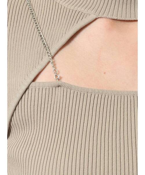 MURUA（ムルーア）の「アシメオープンニット（ニット/セーター・レディース・ベージュ/ブラック/ブルー・FREE）」の5枚目の写真