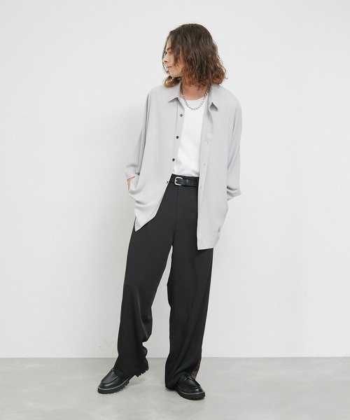 JUNRED（ジュンレッド）の「サイドデザインワイドトラックパンツ（その他パンツ・メンズ・チャコールグレー/ブラック・L/M/S）」の9枚目の写真