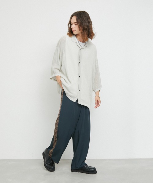 JUNRED（ジュンレッド）の「サイドデザインワイドトラックパンツ（その他パンツ・メンズ・チャコールグレー/ブラック・L/M/S）」の13枚目の写真