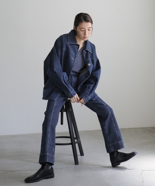 select MOCA（セレクトモカ）の「バックギャザーオーバーデニム