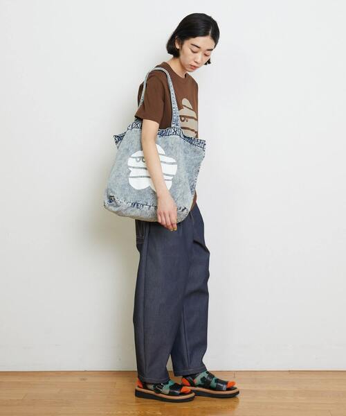 FRAPBOIS PARK（フラボアパーク）の「マークデニムBAG（トートバッグ・レディース・ダークブルー/ケミカルウォッシュ・FREE）」の8枚目の写真