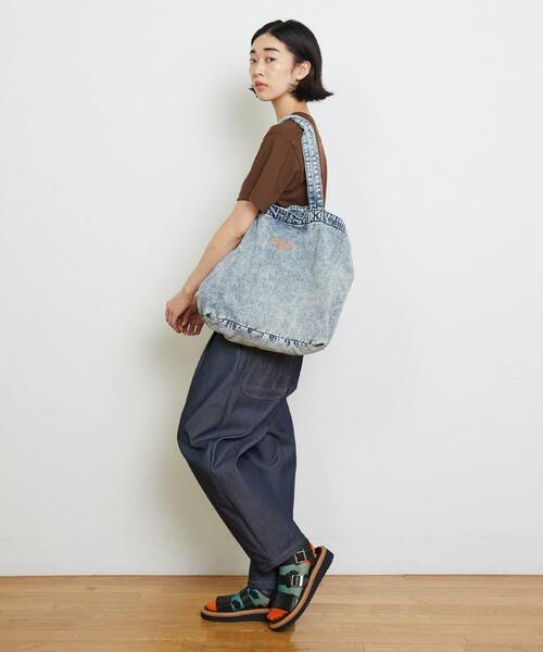 FRAPBOIS PARK（フラボアパーク）の「マークデニムBAG（トートバッグ・レディース・ダークブルー/ケミカルウォッシュ・FREE）」の9枚目の写真