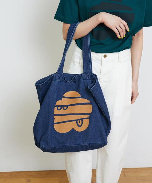 FRAPBOIS PARK（フラボアパーク）の「マークデニムBAG（トートバッグ・レディース・ダークブルー/ケミカルウォッシュ・FREE）」の10枚目の写真