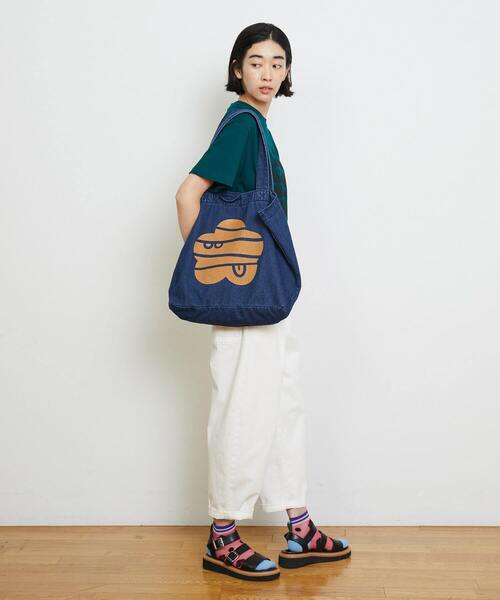 FRAPBOIS PARK（フラボアパーク）の「マークデニムBAG（トートバッグ・レディース・ダークブルー/ケミカルウォッシュ・FREE）」の11枚目の写真