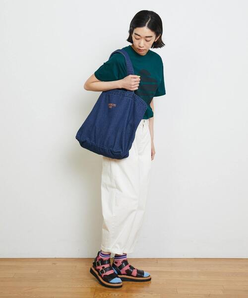 FRAPBOIS PARK（フラボアパーク）の「マークデニムBAG（トートバッグ・レディース・ダークブルー/ケミカルウォッシュ・FREE）」の12枚目の写真