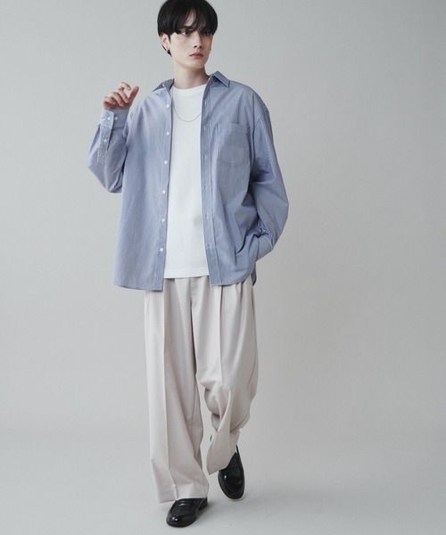 LUCY（ルーシー）の「LUCY/イージーケアブロードビッグシャツ（シャツ/ブラウス・メンズ・ブルー系その他4/ブルー/サックスブルー/ダークグレー/ブラック系その他4/ホワイト・MEDIUM/LARGE）」の12枚目の写真