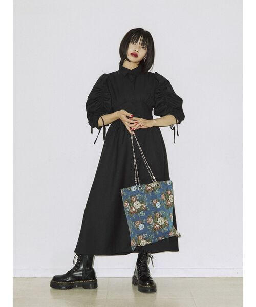 jouetie(ジュエティ)の「ギャザースリーブシャツワンピース(シャツワンピース・レディース・ブルー/グレー/ブラック・MEDIUM)」の8枚目の写真