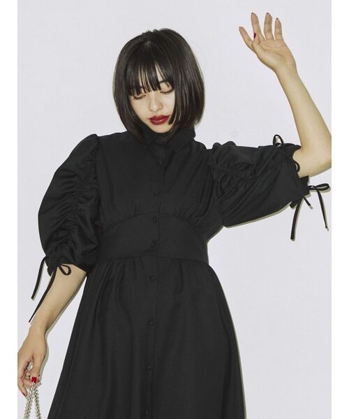 jouetie(ジュエティ)の「ギャザースリーブシャツワンピース(シャツワンピース・レディース・ブルー/グレー/ブラック・MEDIUM)」の9枚目の写真