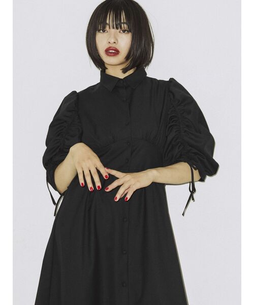 jouetie(ジュエティ)の「ギャザースリーブシャツワンピース(シャツワンピース・レディース・ブルー/グレー/ブラック・MEDIUM)」の11枚目の写真