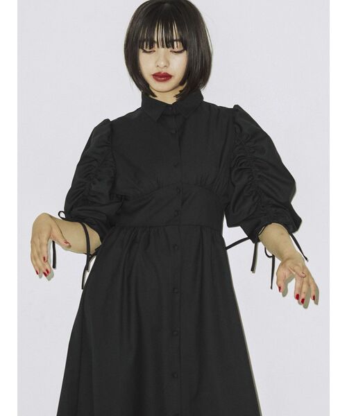 jouetie(ジュエティ)の「ギャザースリーブシャツワンピース(シャツワンピース・レディース・ブルー/グレー/ブラック・MEDIUM)」の12枚目の写真