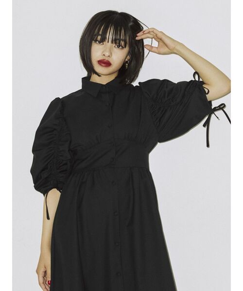 jouetie(ジュエティ)の「ギャザースリーブシャツワンピース(シャツワンピース・レディース・ブルー/グレー/ブラック・MEDIUM)」の14枚目の写真