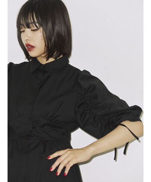 jouetie(ジュエティ)の「ギャザースリーブシャツワンピース(シャツワンピース・レディース・ブルー/グレー/ブラック・MEDIUM)」の15枚目の写真