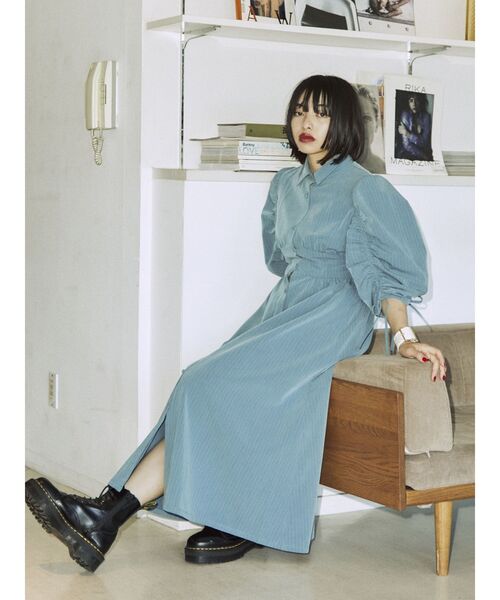 jouetie(ジュエティ)の「ギャザースリーブシャツワンピース(シャツワンピース・レディース・ブルー/グレー/ブラック・MEDIUM)」の19枚目の写真