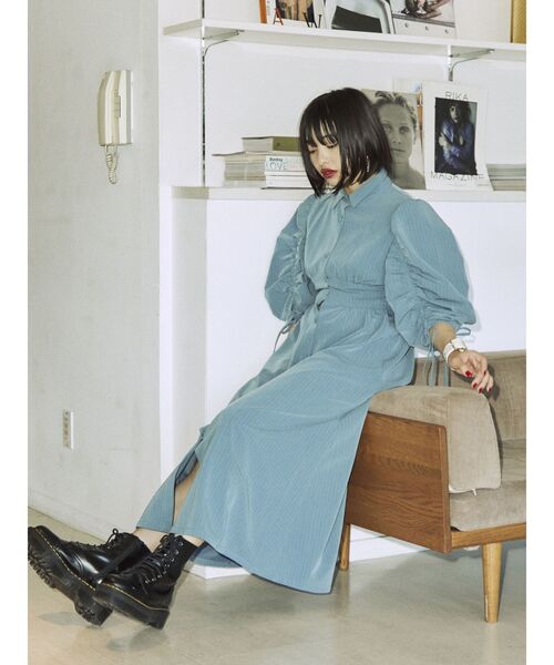 jouetie(ジュエティ)の「ギャザースリーブシャツワンピース(シャツワンピース・レディース・ブルー/グレー/ブラック・MEDIUM)」の20枚目の写真