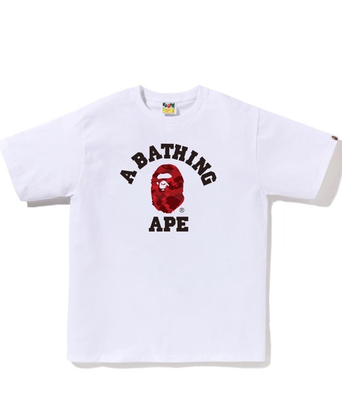 A BATHING APE（アベイシングエイプ）の「COLOR CAMO COLLEGE TEE M（Tシャツ/カットソー・メンズ・ブラック×レッド/ホワイト×パープル/ブラック×ブルー/ホワイト×ネイビー/ブラック×パープル/ホワイト×レッド・X-LARGE/LARGE/XXX-LARGE/MEDIUM/SMALL/XX-LARGE）」の2枚目の写真