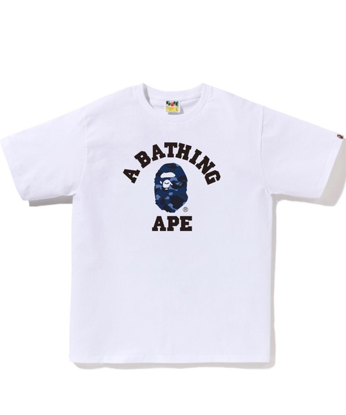 A BATHING APE（アベイシングエイプ）の「COLOR CAMO COLLEGE TEE M（Tシャツ/カットソー・メンズ・ブラック×レッド/ホワイト×パープル/ブラック×ブルー/ホワイト×ネイビー/ブラック×パープル/ホワイト×レッド・X-LARGE/LARGE/XXX-LARGE/MEDIUM/SMALL/XX-LARGE）」の3枚目の写真