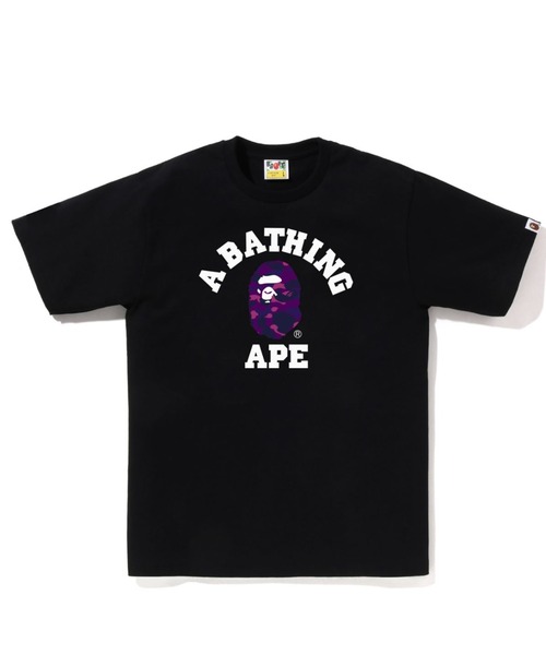 A BATHING APE（アベイシングエイプ）の「COLOR CAMO COLLEGE TEE M（Tシャツ/カットソー・メンズ・ブラック×レッド/ホワイト×パープル/ブラック×ブルー/ホワイト×ネイビー/ブラック×パープル/ホワイト×レッド・X-LARGE/LARGE/XXX-LARGE/MEDIUM/SMALL/XX-LARGE）」の4枚目の写真
