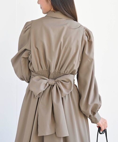 rps（アールピーエス）の「共地リボン付きタックシャツワンピース（シャツワンピース・レディース・チャコールグレー/モカ/ダークネイビー・フリー）」の20枚目の写真