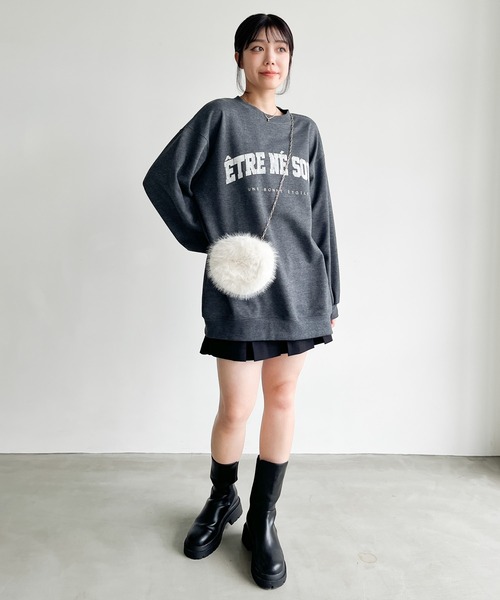 Heather(ヘザー)の「カレッジロゴ裏毛スウェット 979612(スウェット・レディース・スミクロ/オートミール/グレー・FREE)」の13枚目の写真