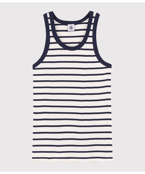 PETIT BATEAU(プチバトー)の「マリニエールタンクトップ(タンクトップ・レディース・ホワイト×ネイビー・X-SMALL/MEDIUM/XX-SMALL)」の1枚目の写真