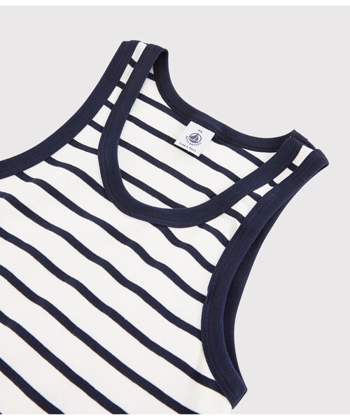 PETIT BATEAU(プチバトー)の「マリニエールタンクトップ(タンクトップ・レディース・ホワイト×ネイビー・X-SMALL/MEDIUM/XX-SMALL)」の3枚目の写真