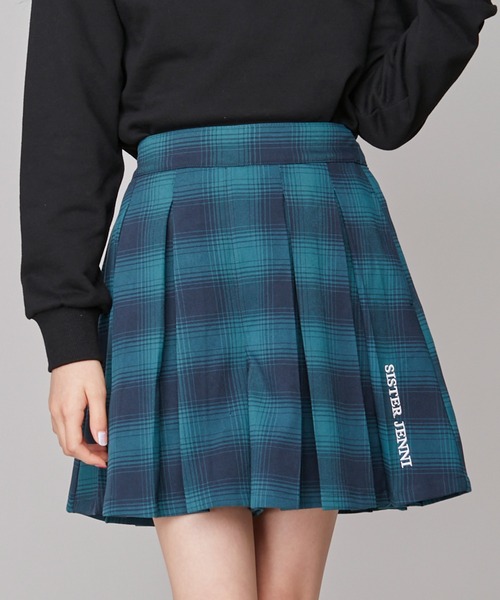 SISTER JENNI（SISTER JENNI）の「【ウエスト調整可能】チェックプリーツキュロット（その他パンツ・キッズ・イエロー/グリーン/ブラック・130cm/140cm/160cm/150cm）」の3枚目の写真