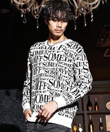 【SOMEDIFF】アクリル13Gジャガードニット メンズ ニットセーター 春服