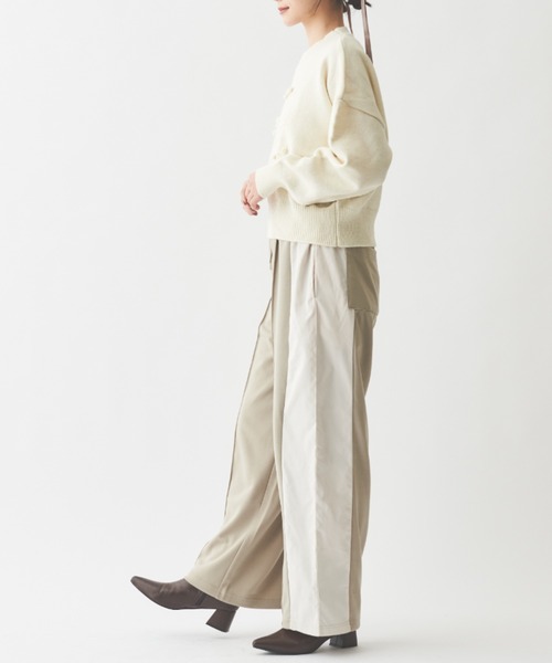 paravion（パラビオン）の「【ZOZOTOWN限定】異素材切替ライントラックパンツ（スラックス・レディース・グレイッシュベージュ/ブラウン/チャコールグレー・FREE）」の5枚目の写真